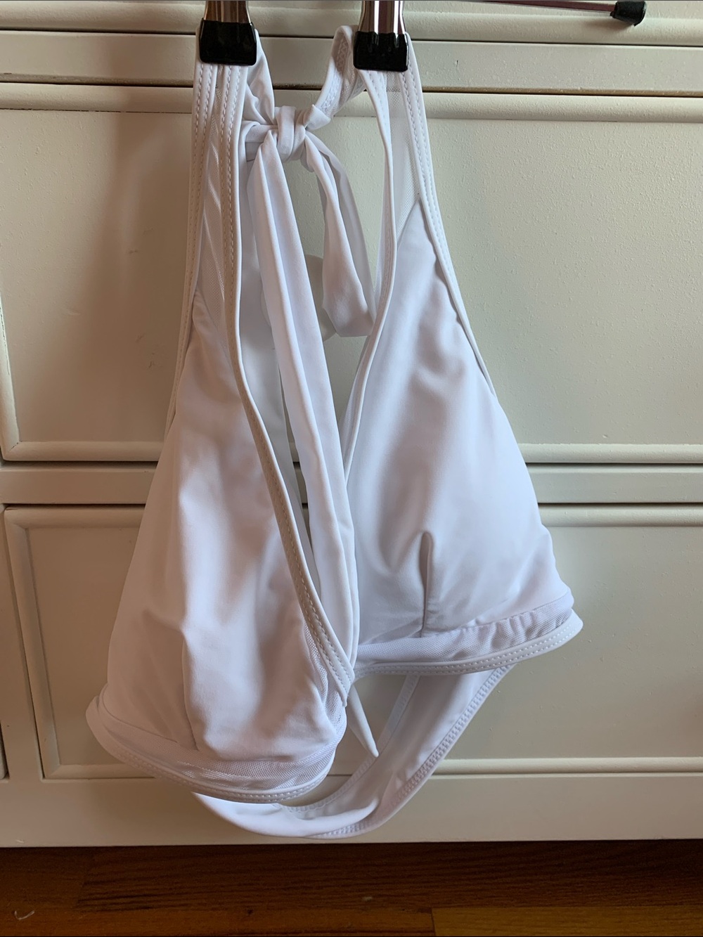 White Women's Triangle Bralette - Comfortable Swim Top